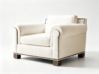 Canapé Sageliving de style français moderne avec accoudoirs roulés, coussin capitonné et pieds cannelés pour salon de luxe