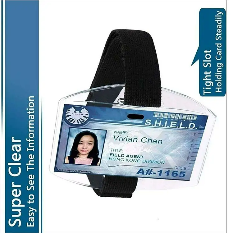 Waterproof PVC Elastic Armband ID Arm Badge Name Tag Holder With Adjustable Belt Elastic For Work Pass For Sport Event