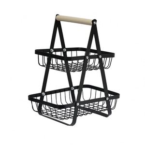 3-Tier Detachable Metal <b>Wire</b> Snack and Fruit <b>Basket</b> Storage Rack Kitchen Organizer for Bread and Fruit Storage - Product Image 5