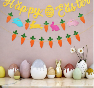 Guirlande de décoration de fête de Pâques DAMAI, bannière lapin, guirlande de lettres colorées JOYEUSE PÂQUES pour l'aménagement de scènes de vacances - Product Image 3