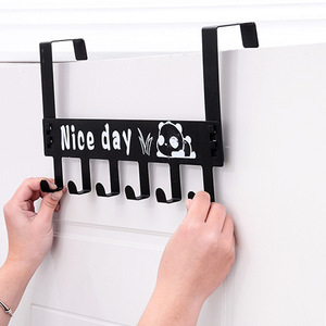 Perchero de puerta Nahe con 6 ganchos de metal, diseño de panda de dibujos animados, para guardar abrigos, sombreros y paraguas, gancho de pared para la entrada o el dormitorio. - Product Image 3