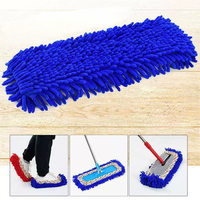 FF6402 Recharges de serpillères plates pour la maison avec tissus de nettoyage élastiques lavables pour usage humide et sec, tampons de serpillière en chenille