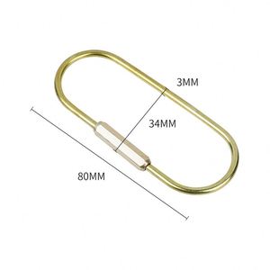 Porte-clés en métal à polygone fendu, alliage de zinc, verrouillage à vis, chaîne à clés dorée, clip de verrouillage à vis durable, porte-clés rétro, étiquette à bagages - Product Image 2