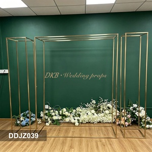 DKB Professional Modern Simple Gold Metal Wedding Arch <b>Backdrop</b> Box <b>Stand</b> for Party Props and Stage Decoration - Product Image 3