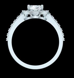 925 Sterling <b>Silver</b> Open Halo Pave Setting <b>Ring</b> Lab Grown Diamond Fine Jewelry Gift <b>Set</b> for Wedding Anniversary Party Gold - Product Image 3