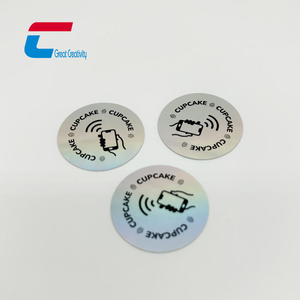 Carte de visite programmable NFC RFID, mini-étiquette NTAG213 NTAG215, logo personnalisé, autocollant holographique, matériau PVC imperméable - Product Image 4