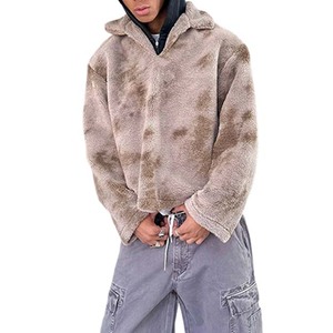 Finch Garment Ropa de calle personalizada Fleece Blank Pullover Poliéster Sudadera Baggy Lana gruesa Fuzzy Sherpa Chaqueta recortada de invierno - Product Image 6