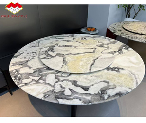 <span class=keywords><strong>Tavolo</strong></span> da Pranzo in Marmo Naturale con Piano Girevole, <span class=keywords><strong>Gambe</strong></span> in Metallo, Finitura Lucida, Design Moderno <span class=keywords><strong>per</strong></span> Cucina e Bagno, Lussuoso - Product Image 4