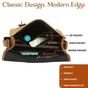 Leather Heritage High Quality Messenger Travel Bag with Adjustable Strap Unisex - Product Image 3