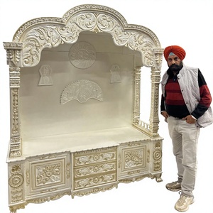 Elegant Home Temple Designs Factory Prices Traditional Modern Brown Polished Pooja Mandir Indian Solid Teak Wood Customized Size - Product Image 2