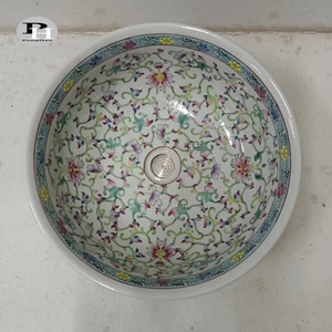 Hiện đại ưa thích kích thước nhỏ phòng tắm Gốm Mặt bồn rửa italain rửa lưu vực sơn bằng tay - Product Image 2