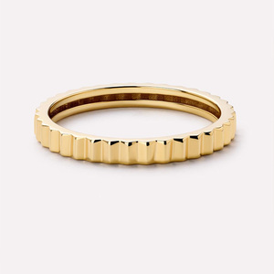 925 Sterling Silver 14/18K mạ vàng/mạ bạc rãnh vô tận Vòng thanh lịch sọc vàng trang sức phụ nữ quyến rũ Vòng - Product Image 4