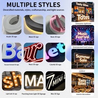 Lettres en relief LED personnalisables en acrylique 3D pour logo de bureau extérieur, étanches IP65, options multicolores pour logo LED d'entreprise