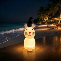 Lampe LED Lumineuse en Forme de Lapin, Étanche IP65, Rechargeable, Veilleuse Animale pour Jardin, Patio, Cour, Décoration de Fête en Extérieur