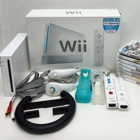 Console Nintendo Wii d'occasion, jeux vidéo familiaux, jeux adaptés aux enfants et aux jeux de fitness, 64 Mo, 512 Mo, blanc ou noir