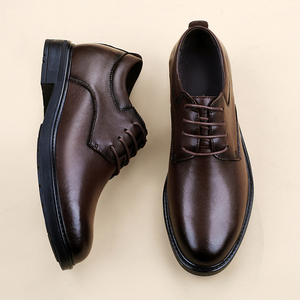 Chaussures habillées unisexes en cuir de vachette véritable, grandes tailles 35-47, avec talon compensé invisible de 6 cm, pour affaires, cérémonies et mariages - Product Image 3