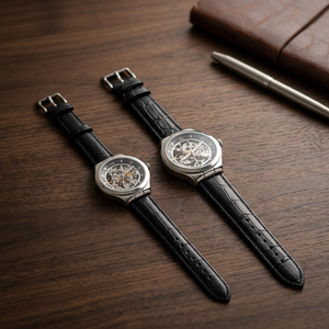 Ensemble de montres de luxe pour couple avec motifs coordonnés, mouvement à quartz et caractéristiques résistantes à l'eau-Cadeau idéal pour les couples - Product Image 1