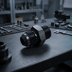 อะแดปเตอร์ AN6 ชายแบบฟลาร์ก ต่อกับ M14x1.5 เมตริก แบบตรง ผลิตจากอะลูมิเนียม CNC สำหรับระบบเชื้อเพลิงและน้ำมัน  ข้อต่อปั๊มน้ำมันและออยล์คูลเลอร์ สีดำ - Product Image 3
