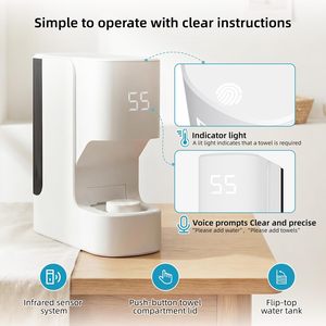 Distributeur de serviettes chaudes <span class=keywords><strong>électrique</strong></span>s OEM ODM avec alertes vocales intelligentes, mini chauffe-serviettes pour le visage pour spa, maison, salon - Product Image 5