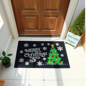 Tapete Navideño para Puerta, PVC Impermeable, Rectangular, con Diseño Novedoso, Sublimado, Grosor Medio, Revestimiento de Tela con Base de PVC, para Uso Doméstico - Product Image 1
