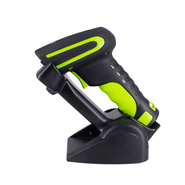 Symcode Mj-2020 Green Upgraded 2D Industrial Barcode Scanner Wireless Charging Stand 433Mhz BT 2in1 Reader USB Scanning