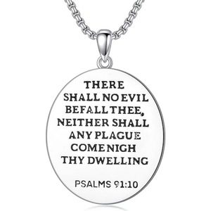 Acero inoxidable religioso <span class=keywords><strong>Azrael</strong></span> Gabriel Raphael Uriel Michael Arcángel Ángel ala medalla collar de acero inoxidable joyería - Product Image 4