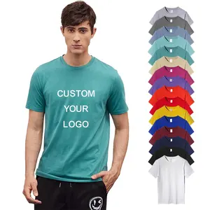 HA00 # 210gsm 100% Biologisch Katoen Kleur Veranderende Tishert Custom Logo Bruin Tahirts Vlakte Leeg Volwassen Spiderman T-shirt Voor mannen