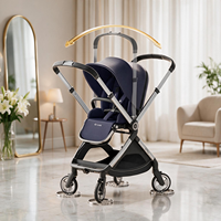 Poussette pliable pour bébé, fabrication en usine, certification EN1888, cadre en alliage d'aluminium, rotation à 360 degrés, 0-3 ans, emballage personnalisé