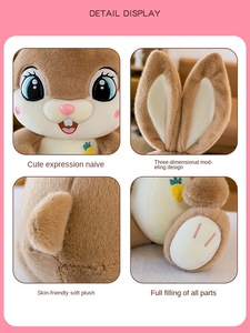 Peluche Giapponese a Forma di Coniglio Rosa, 35-50cm, Grande Bambola Imbottita per Bambini con Funzione Antistress, NOVITÀ - Product Image 4