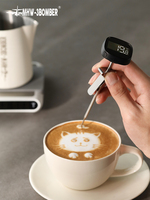 Termometer Makanan Digital Bacaan Instan LCD dengan Probe Baja Tahan Karat dan Klip untuk Susu, Espresso, Barista, dan Pembuatan Minuman
