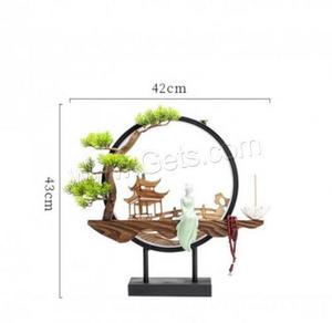 Brûleur d'encens en céramique durable fait à la main avec lumière LED, support de reflux de fumée d'encens en porcelaine pour la maison et le bureau 871627 - Product Image 6