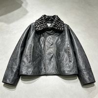 Blouson Bomber en Cuir de Mouton Personnalisé Hiver, Coupe Ample Vintage et Épaisse, Style Court et Structuré pour Homme