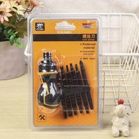 A9648 Set Obeng Tangan & Pengencang Baut Logam & Plastik Dikemas dalam Blister Alat Perkakas untuk Penggunaan Sehari-hari