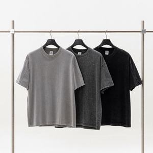 T-shirts de lavage vintage délavés au soleil de marque personnalisée en gros T-shirt 100% coton ample - Product Image 6