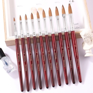 Hot-selling Red Wooden Handle Nail Acrylic Powder <b>Brush</b> with Professional 50%kolinsky Nail <b>Brush</b> Art Customized logo - Product Image 2