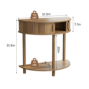 Half Moon Console <b>Table</b> 31.5 Inch Wood Storage Entryway Sofa <b>Table</b> Modern Farmhouse Decorative <b>Table</b> For Living Room - Product Image 2