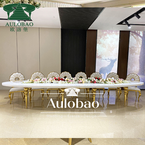 Venta al por mayor de acero inoxidable MDF superior de lujo mesa de comedor y sillas conjuntos - Product Image 3