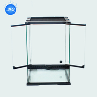 Petit Terrarium Naturaliste Habitat de Forêt Tropicale Verre en Vrac pour Reptile Tortue Serpent Motif Solide Bouton Pression Plateau en Plastique