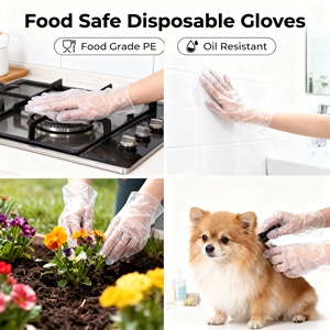 Kangle Smooth Surface Disposable Plastic Gloves Disposable Embossed Lightweight Durable LDPE Gloves - Product Image 4