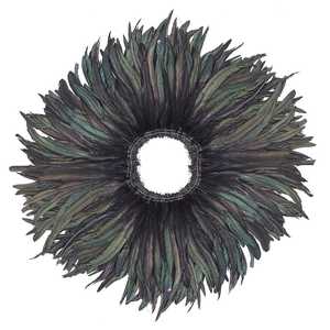 Piume di <span class=keywords><strong>Gallo</strong></span> Naturali Tinte di Nero Economiche, Mezza Piuma Bronzo Iridescente per <span class=keywords><strong>Costumi</strong></span> di Carnevale e Decorazioni - Product Image 1