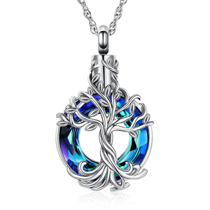 Arbre <span class=keywords><strong>de</strong></span> <span class=keywords><strong>Vie</strong></span> Crémation Bijoux Urne Collier pour Cendres pour Femmes Hommes <span class=keywords><strong>Cercle</strong></span> Humain <span class=keywords><strong>de</strong></span> <span class=keywords><strong>Vie</strong></span> Mémorial Cendres Urne Pendentif - Product Image 1
