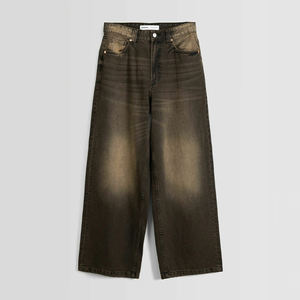 Wholesale Custom <b>Mop</b> Hip Hop Jeans Men Distressed Washed Straight Baggy Jeans Men Fashion Vintage Men's Jeans High Quality - Product Image 6