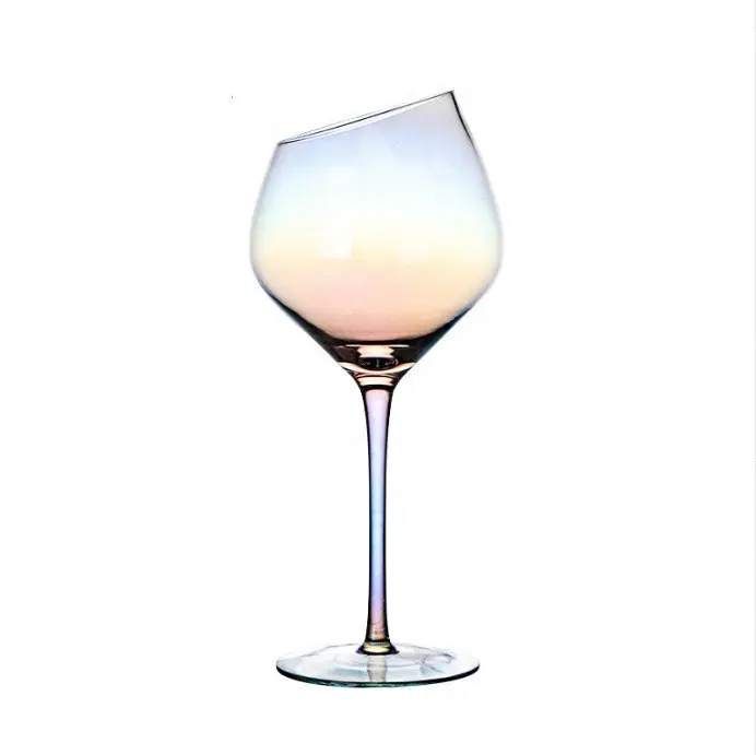 Yüksek kaliteli renkli el üflemeli suyu şarap renkli fincan seti kırmızı şarap viski şampanya şarap bardağı cam bardak seti