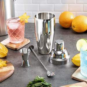 Set de Coctelería Boston Shaker, Kit de Barman con Mezclador, Muddler, Jigger Doble, Colador y Cuchara Mezcladora - Product Image 2