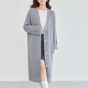 <span class=keywords><strong>Cardigan</strong></span> Lungo Oversize in Maglia Grigia da <span class=keywords><strong>Donna</strong></span> - Versatile e Casual per Uso Quotidiano - Product Image 2