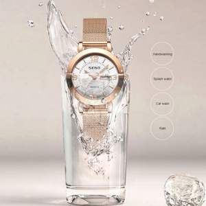 SENO orologi donna impermeabile data settimana acciaio inossidabile signore quarzo Relogio Feminino femminile Montre Reloj Muje orologio per le donne - Product Image 5