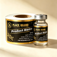 Autocollants personnalisés pour flacons, dorés brillants/mats, résistants à la chaleur, forte adhérence, pour flacons de 3ml/5ml/10ml