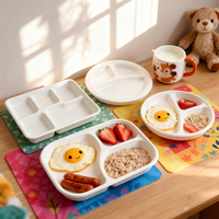 Plateau alimentaire de luxe en bagasse 100 % compostable à 5 compartiments, résistant à l'eau, écologique, de qualité alimentaire, pour fêtes, prix d'usine
