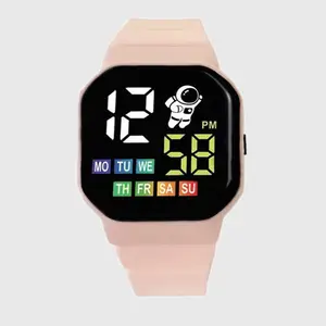 Nuevo lindo deportes impermeable Rosa chica reloj Digital Color correa de silicona niños reloj mejor regalo LED reloj 2023