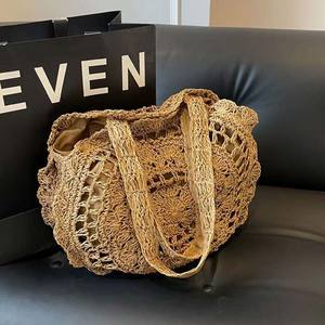 New Lady Artsy Mulheres Crossbody Bag Dois Strap Resistente à Água Férias Clamshell Tecido Franjadas Corda de Papel Zip Encerramento Elegante - Product Image 4